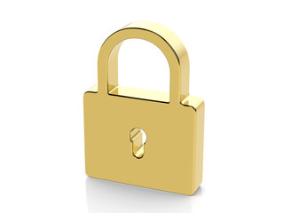 Golden padlock symbol