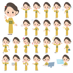 kimono Yellow ocher women