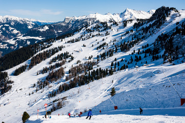 General view of the ski area Mayrhofen - Zillertal, Austria