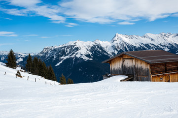 General view of the ski area Mayrhofen - Zillertal, Austria