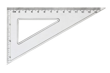 White transparent triangle, isolated on white, with clipping pat