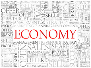 ECONOMY word cloud, business concept background