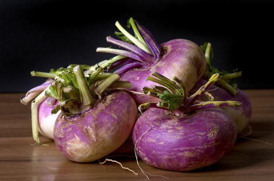 raw fresh red turnips