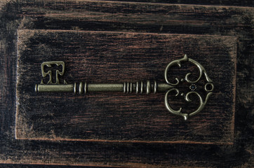 Fototapeta na wymiar Old carved key
