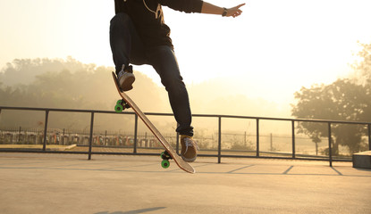 skateboarding woman legs at skatepark © lzf