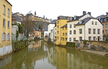 Fototapeta na wymiar Alzette river Luxembourg city. Luxembourg
