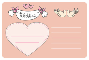 doodle wedding invitation card