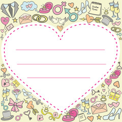 doodle wedding greeting card