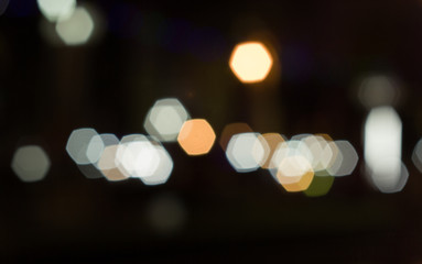 abstract background.  blur bokeh. Vintage, Light from the lamp at night.