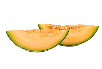Slice cantaloupe melon