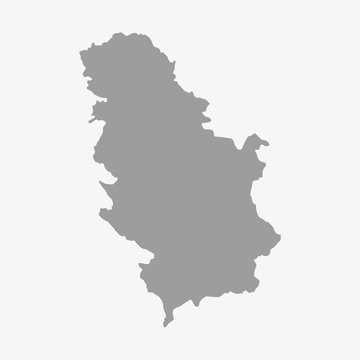 Serbia map in gray on a white background