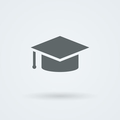 Vector graduation cap icon. Flat design style.