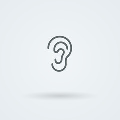 Stock minimalist icon ear.