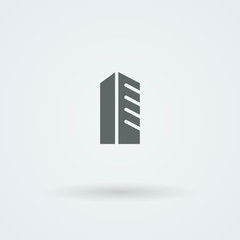 Schematic, minimalist icon skyscraper, high-rise urban building