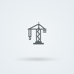 Flat minimalist icon crane. 