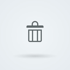 Simple, minimalist icon with the image of the garbage can.