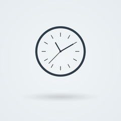 Flat clock icon. Simple vector illustration.