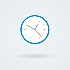 Flat clock icon. Simple vector illustration.