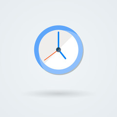 Flat clock icon. Simple vector illustration.