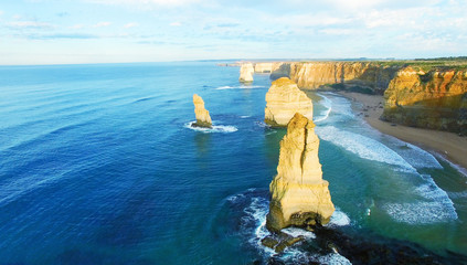 Bird eye view of the Great Ocean Road - Victoria, Australia