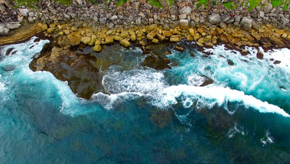 Bird's eye view of Shelly Beach near Sydney, Australia