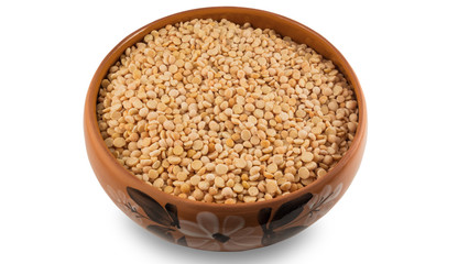 Dried yellow peas in a bowl