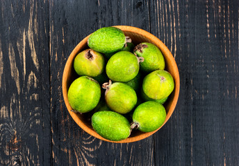 Fruit feijoa in bowl