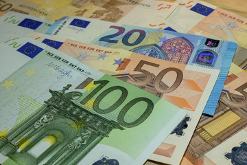 Euro money banknotes