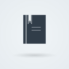 Vector book icon, simple flat design.