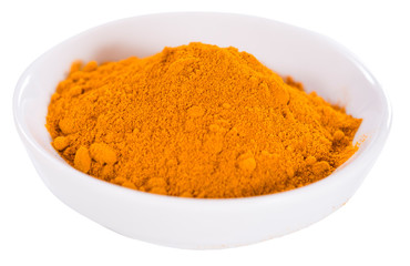 Portion of Turmeric (isolated on white)