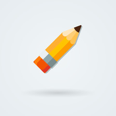 Pencil icon, simple flat design.