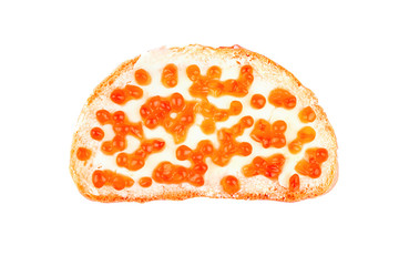 Sandwich with red caviar