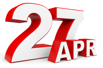 April 27. 3d text on white background.