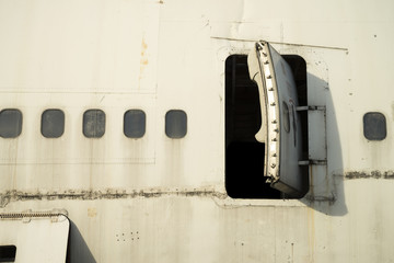 Abandoned airplane window - 105196229