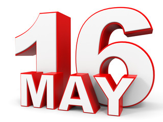May 16. 3d text on white background.