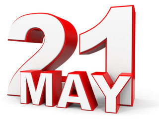 May 21. 3d text on white background.
