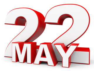 May 22. 3d text on white background.