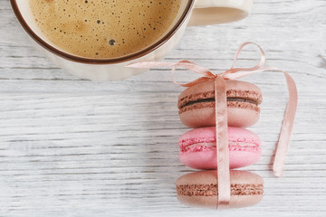 Sweet pastel french macaroons