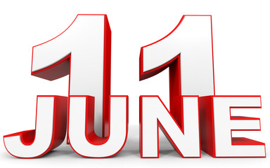 June 11. 3d text on white background.