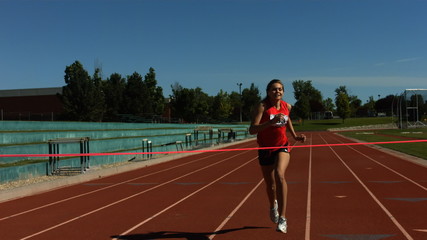 Runner crossing the finish line