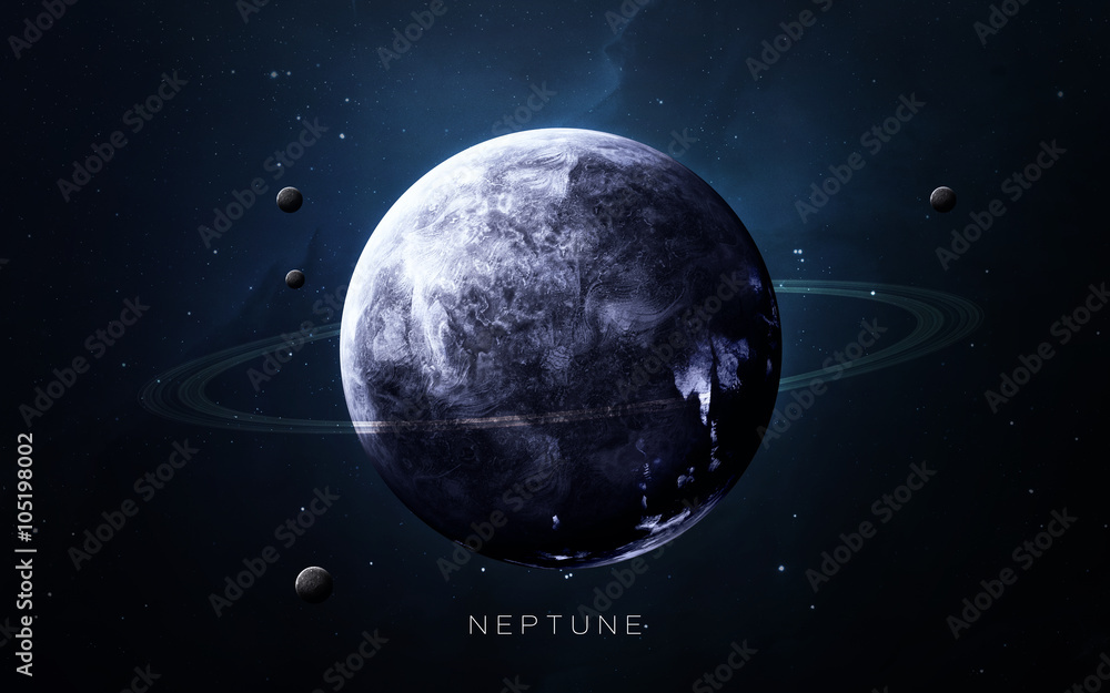 Wall mural neptune - high resolution 3d images presents planets of the solar system. this image elements furnis