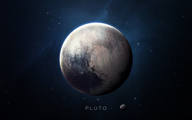 Fototapeta na wymiar Pluto - High resolution 3D images presents planets of the solar system. This image elements furnished by NASA.