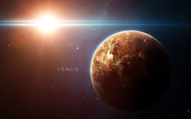 Fototapeta na wymiar Venus - High resolution 3D images presents planets of the solar system. This image elements furnished by NASA.