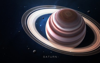 Saturn - High resolution 3D images presents planets of the solar system. This image elements furnished by NASA. © Vadimsadovski