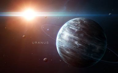 Uranus - High resolution 3D images presents planets of the solar system. This image elements furnished by NASA.