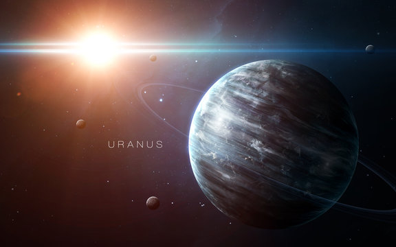 Uranus - High resolution 3D images presents planets of the solar system. This image elements furnished by NASA. © Vadimsadovski