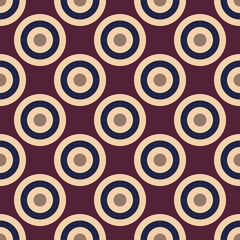 Vector modern seamless colorful geometry circles pattern, color abstract geometric background, pillow multicolored print, retro texture, hipster fashion design