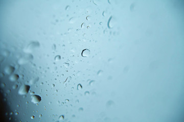 Drops of rain on a window glass