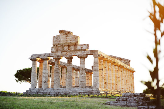 A view of Paestum Temple, Salerno, Italy