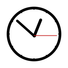 Black clock with a red arrow